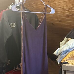 Windsor Plum Slip Dress with Thin Straps